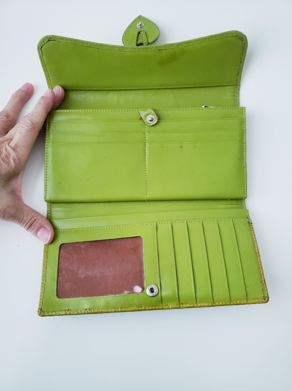 Vintage Green Leather Wallet - Picture 4 of 11